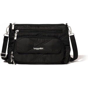 Womens Crossbody Bag Nylon RFID Protection Zipper Exterior Pocket